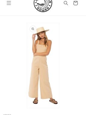 Amuse Society Beige Wide-Leg Strap Jumpsuit